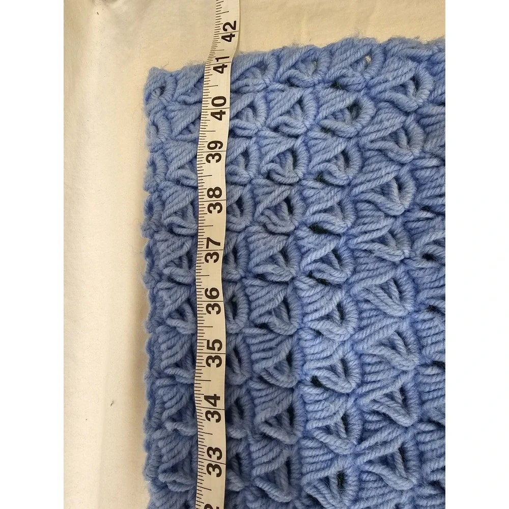Vintage Large Colorful Crochet Afghan Blanket Throw 79x41 Grannycore